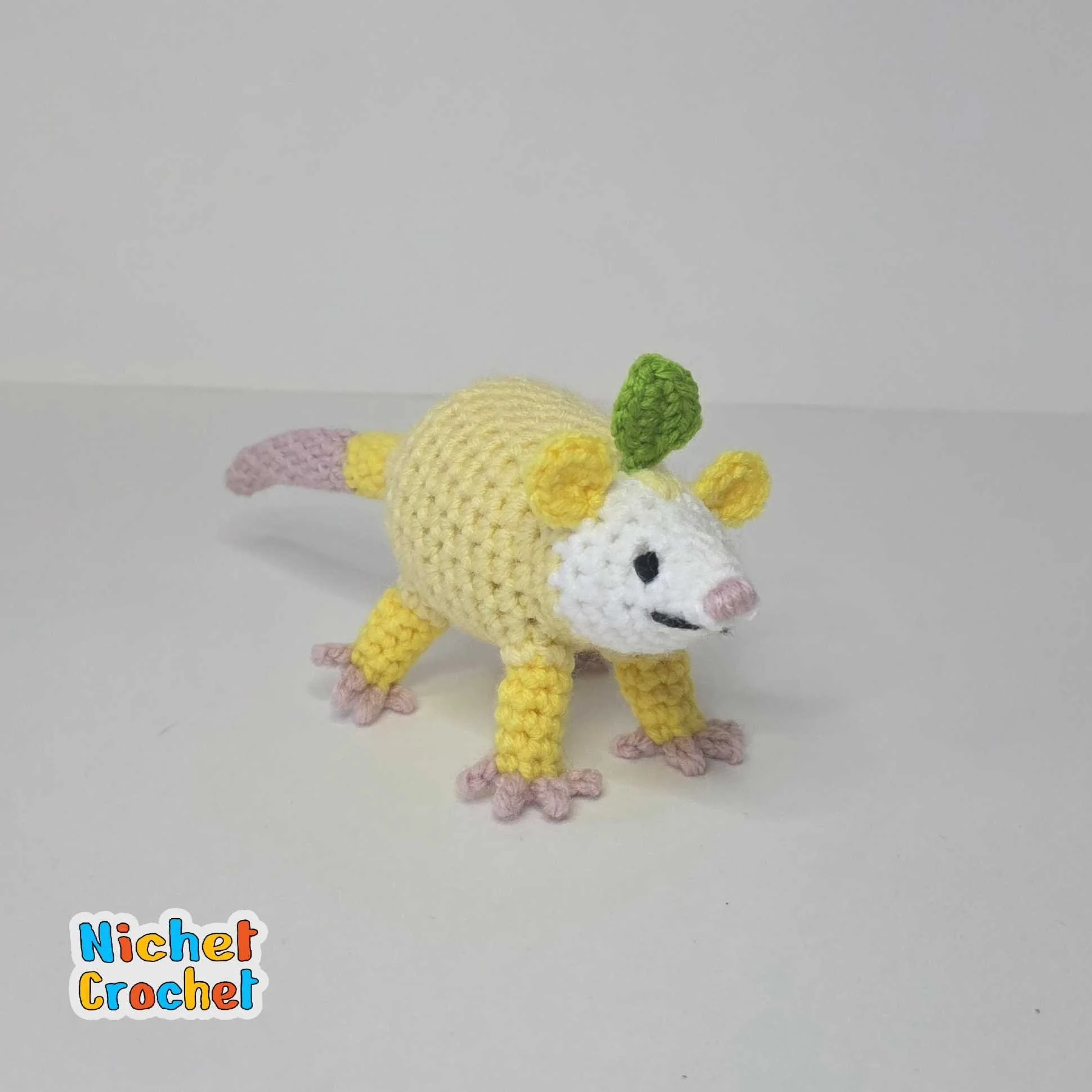 Crochet Mini Lemon Opossum Plush — Nichet Crochet